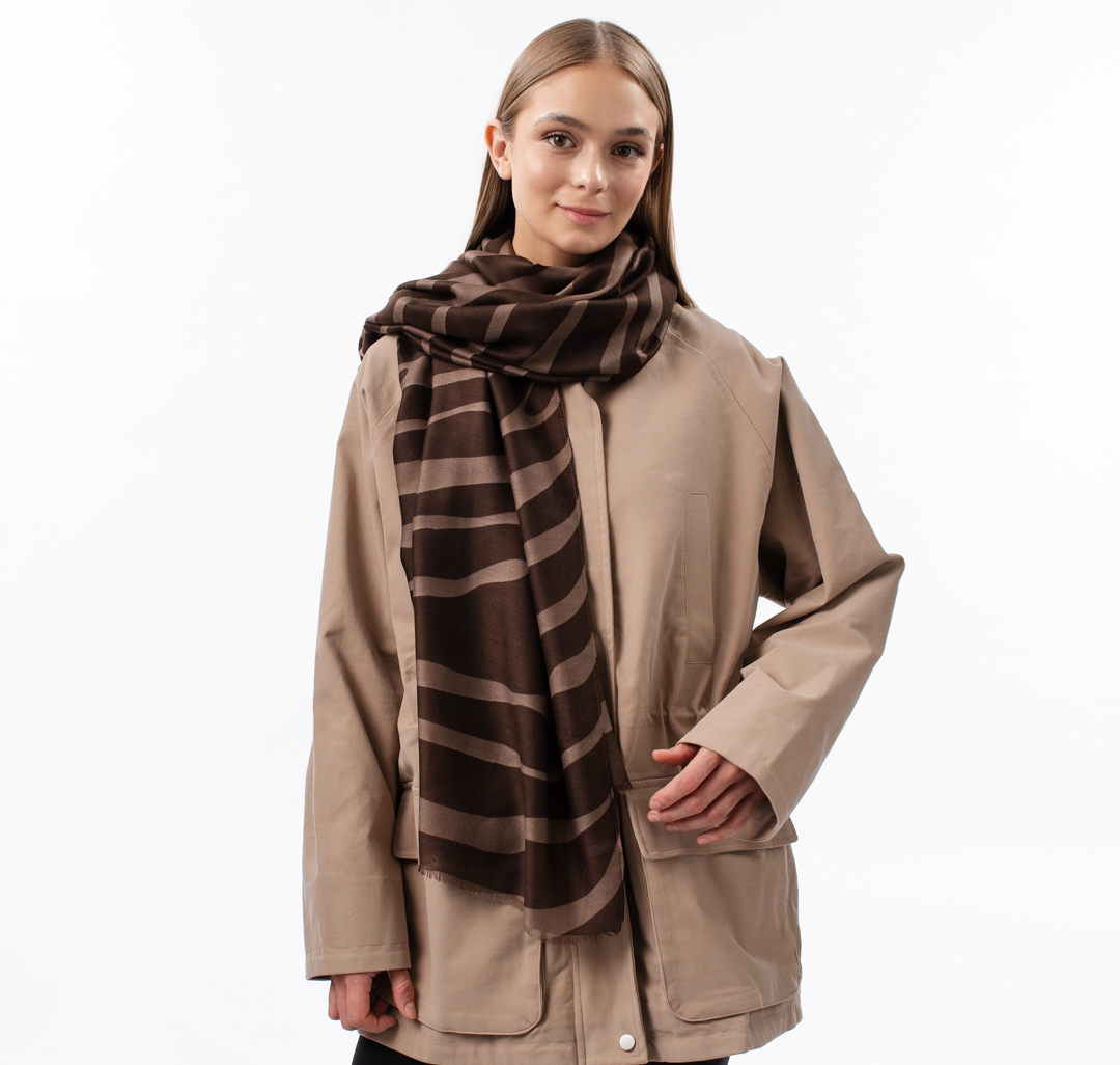 Палантин Мармалато, цвет шоколадный-бежевый #1