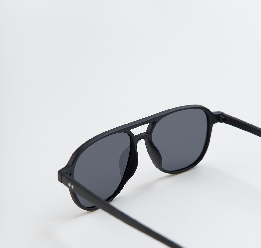 Очки солнцезащитные с поляризацией матовые черные Мармалато, цвет матовый черный-серебро #6