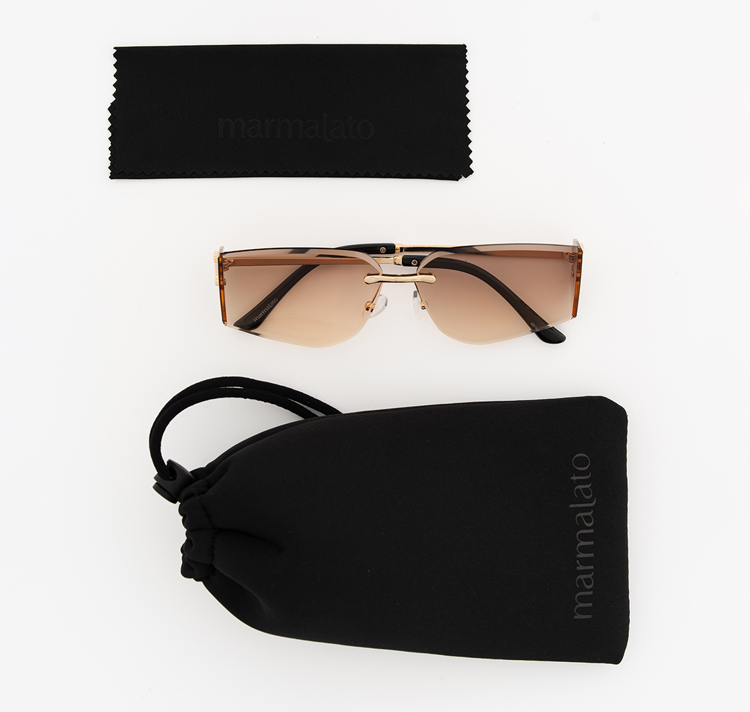 Очки с чехлом Мармалато, цвет светло-коричневый-золото #8