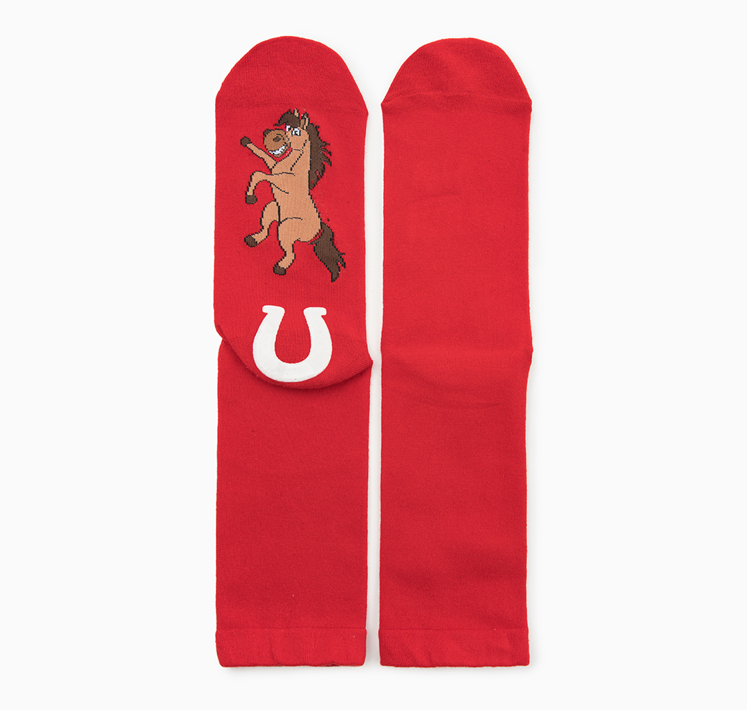 Носки (1 пара) Мармалато, цвет Красный-белый-коричневый #4