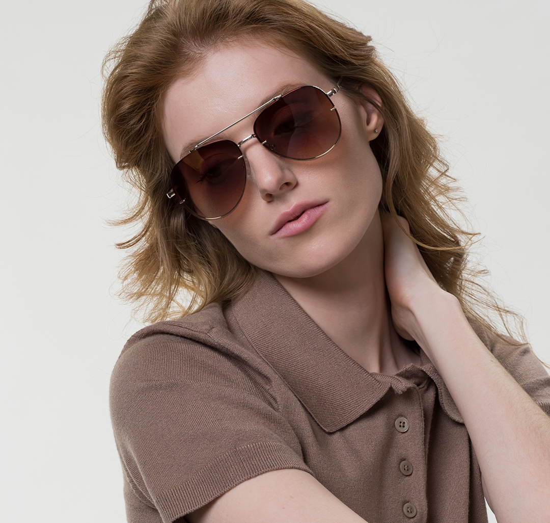 Очки солнцезащитные с поляризацией коричневые Мармалато, цвет коричневый-золото #1