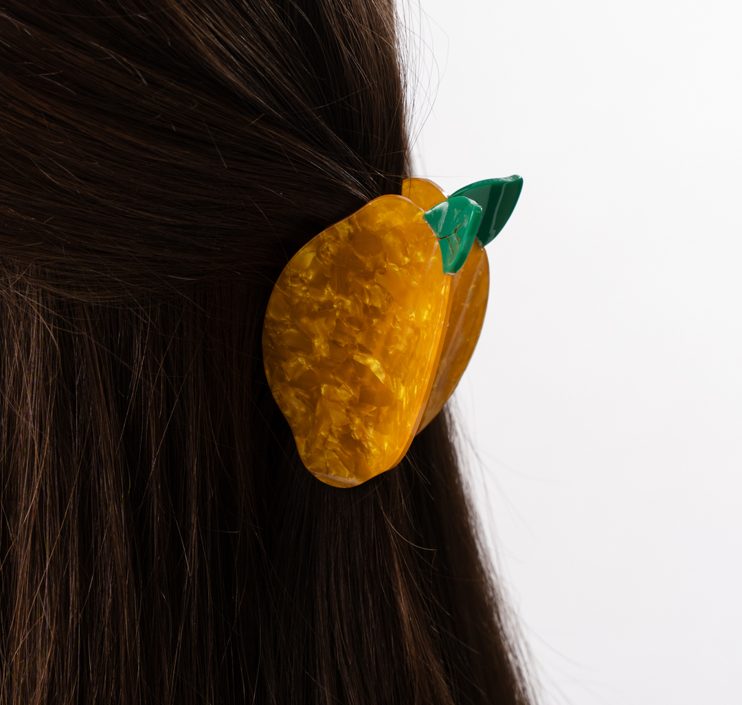 Заколка-краб Мармалато, цвет желтый-зеленый #4