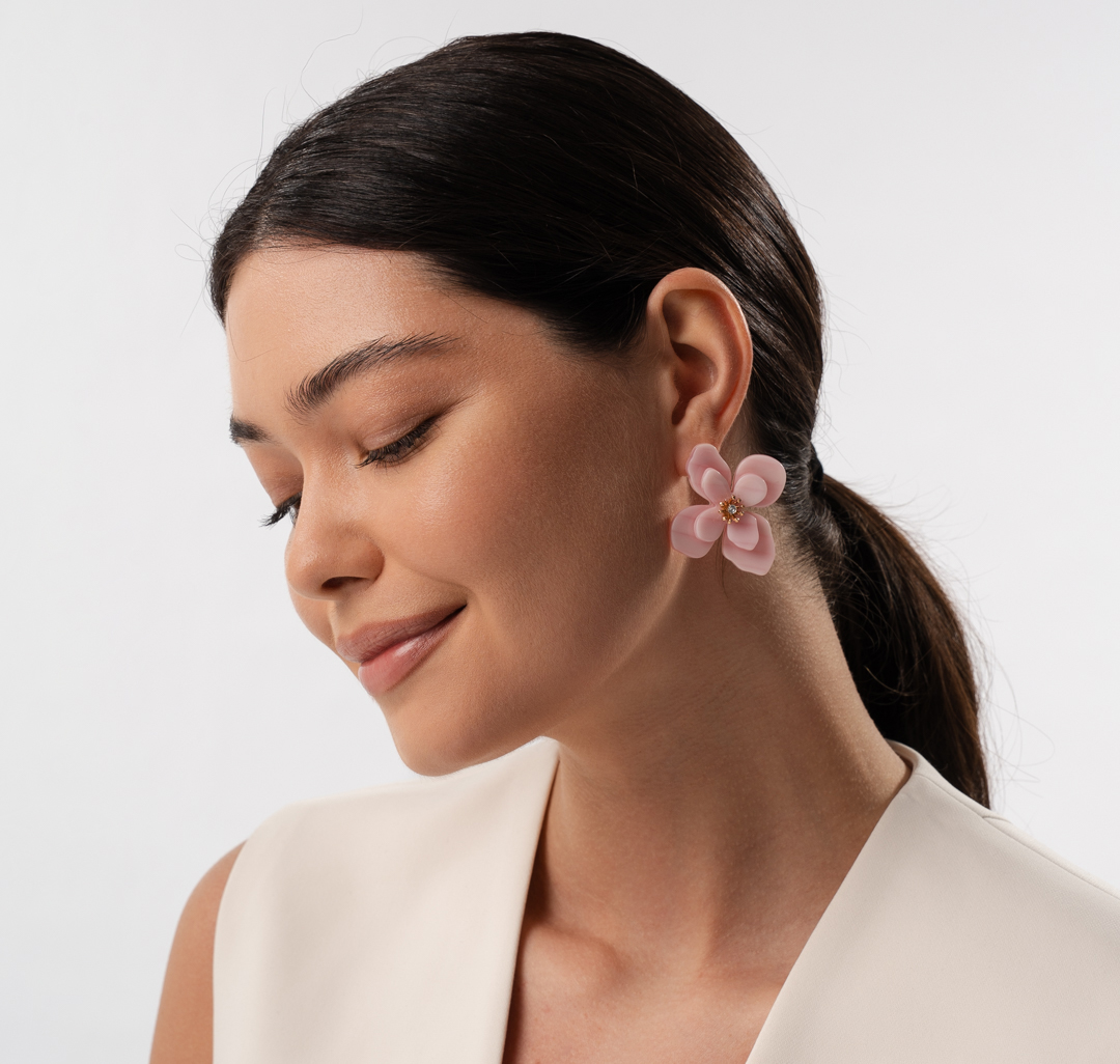 Серьги Мармалато, цвет розовый-золото-прозрачный #2