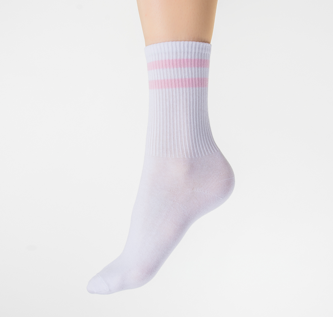 Высокие носки 1 пара Мармалато, цвет Белый-розовый #2