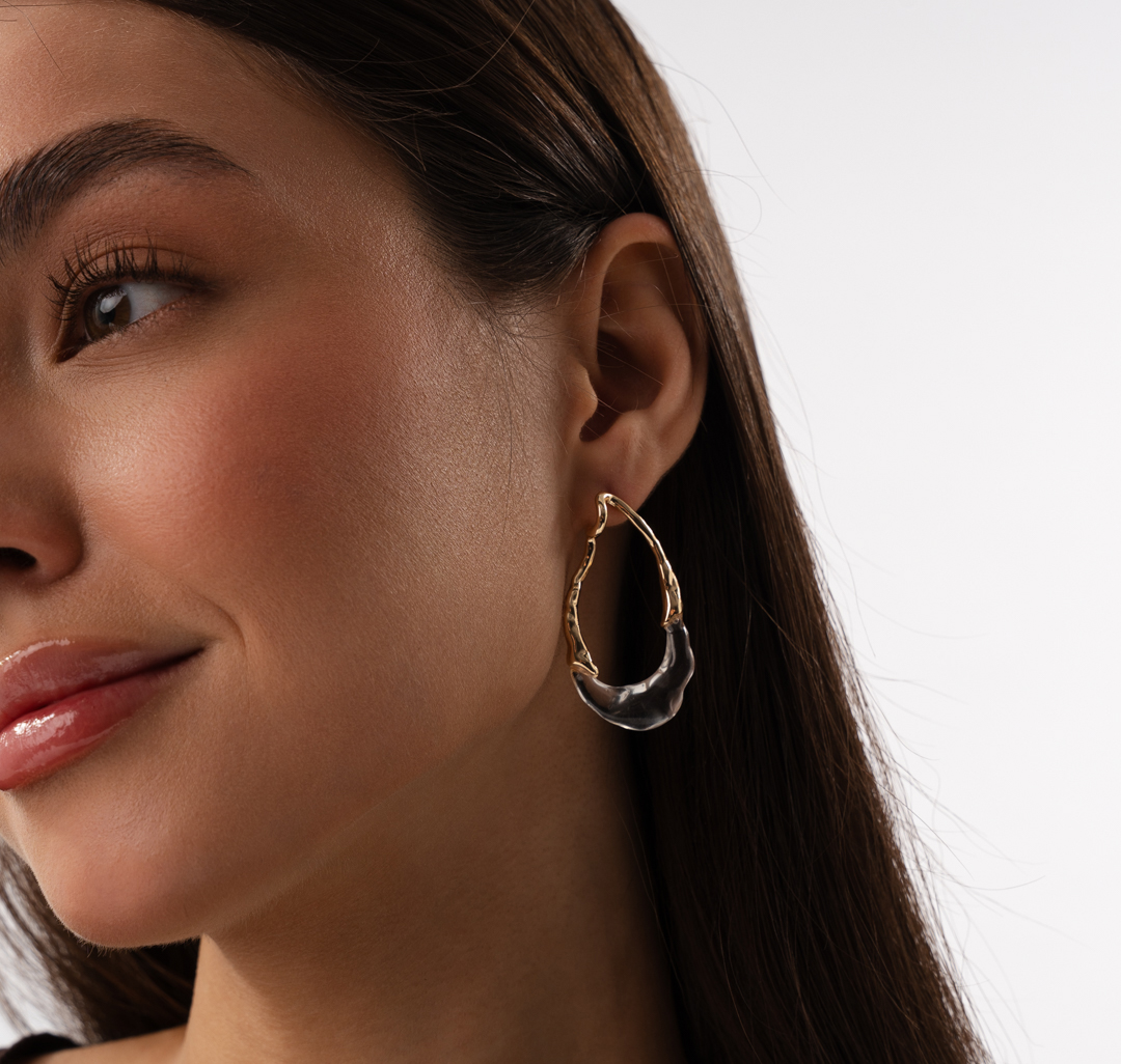 Серьги Мармалато, цвет прозрачный-золото #1