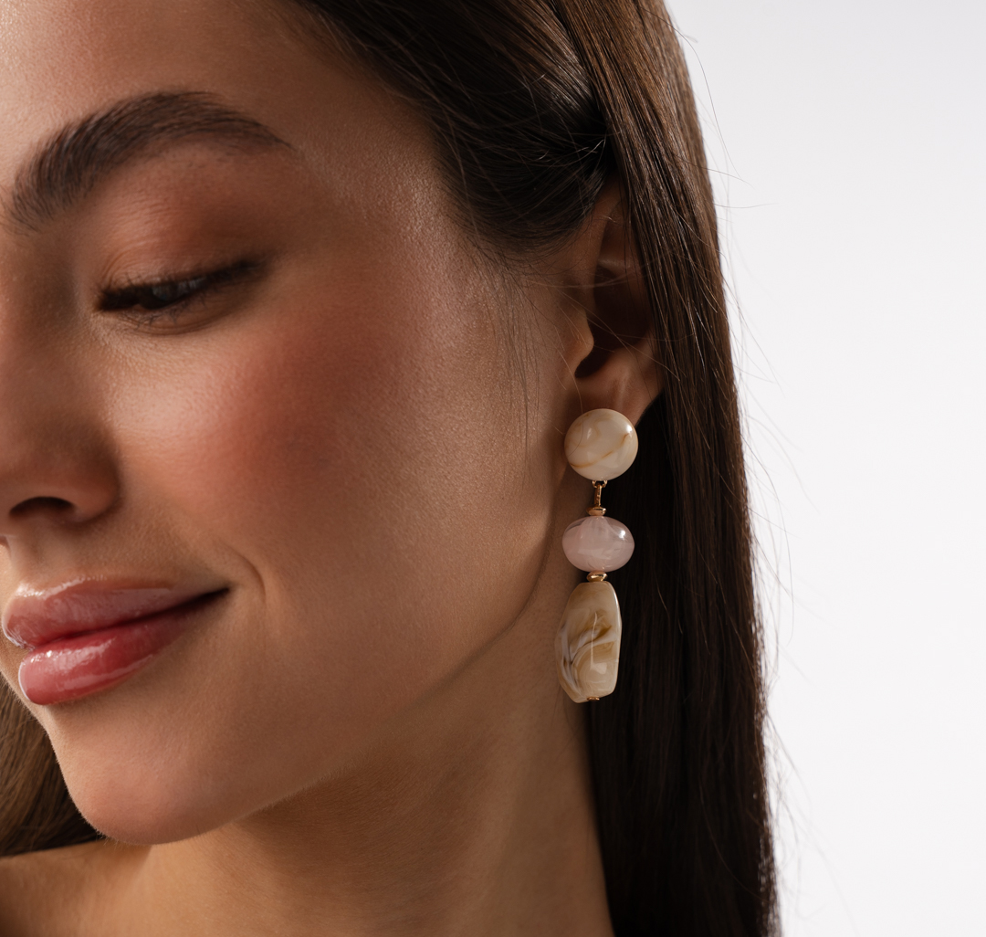 Серьги Мармалато, цвет молочный-золото-мультиколор #1