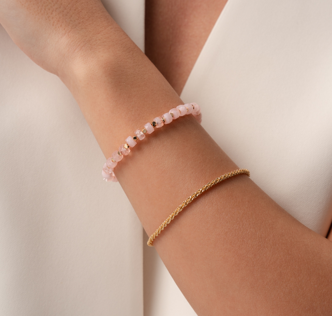 Набор браслетов (2 шт) Мармалато, цвет розовый-золото #2