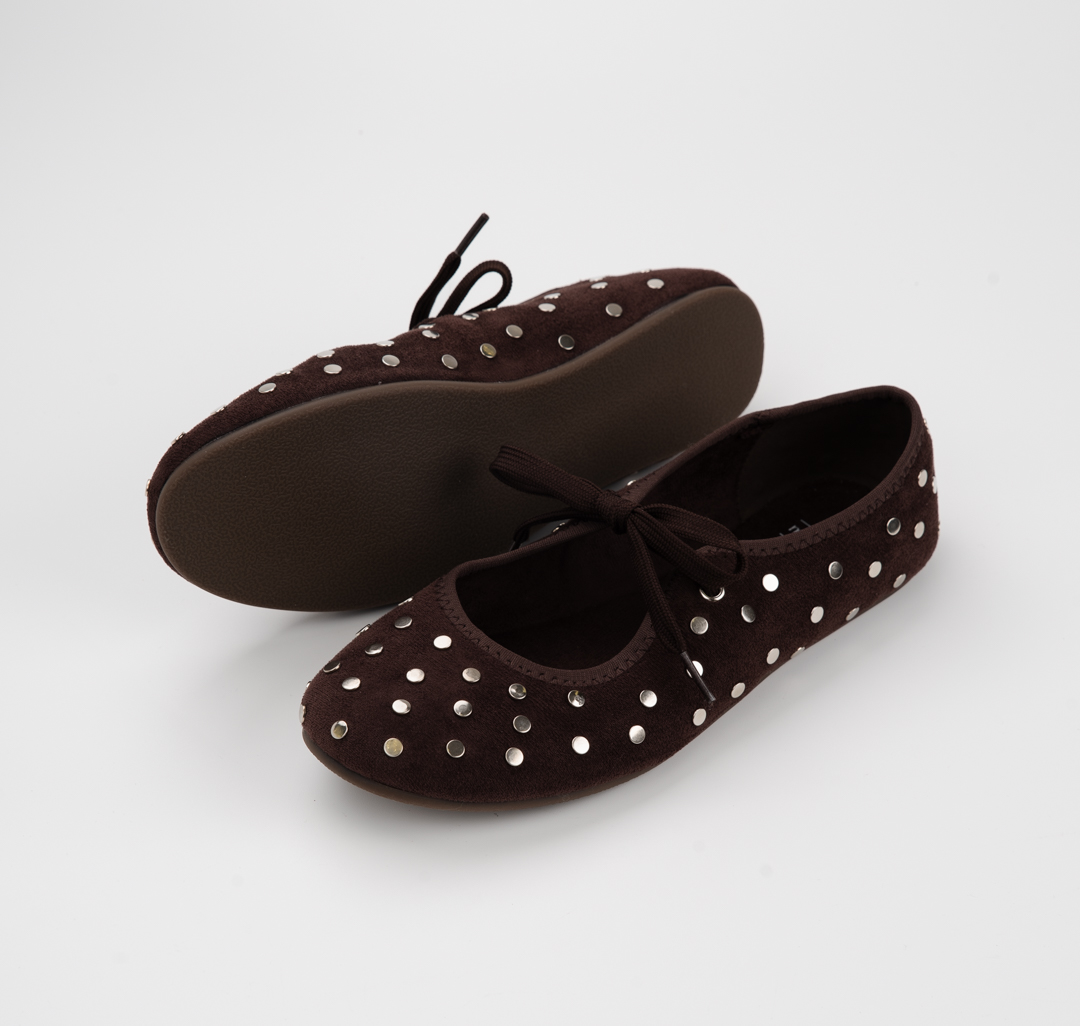 Балетки Мармалато, цвет коричневый-серебро #3