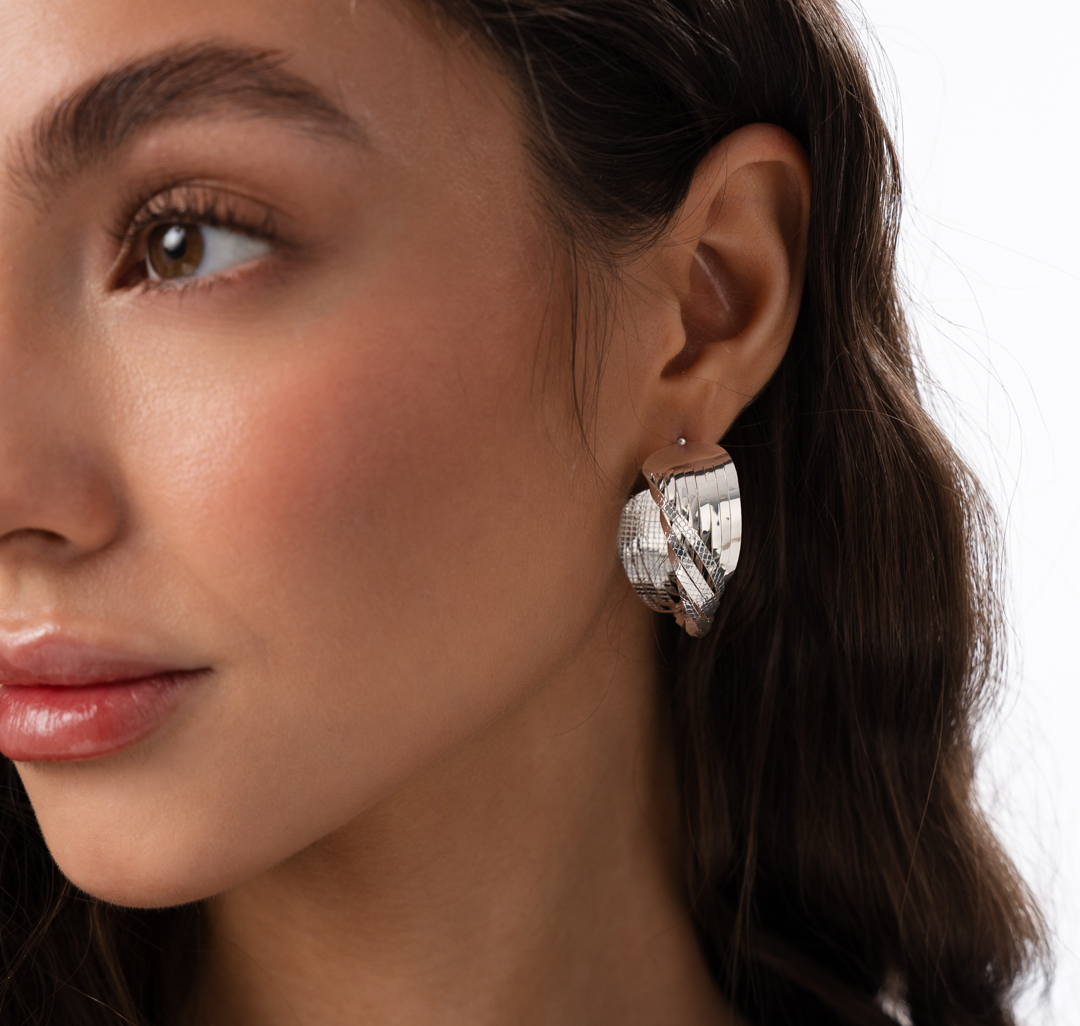 Серьги Мармалато, цвет Белое серебро #4