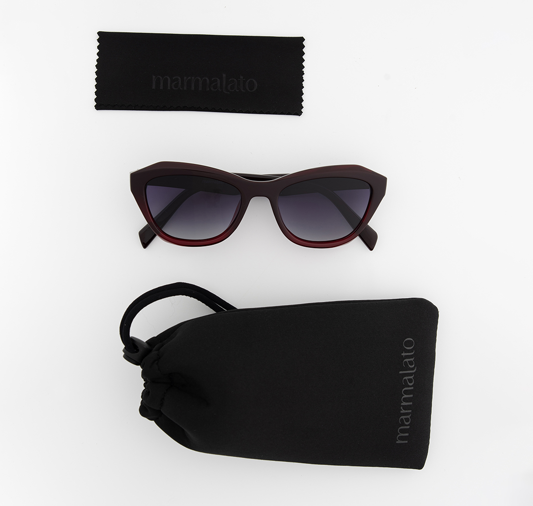 Очки с чехлом Мармалато, цвет черный-винный #8