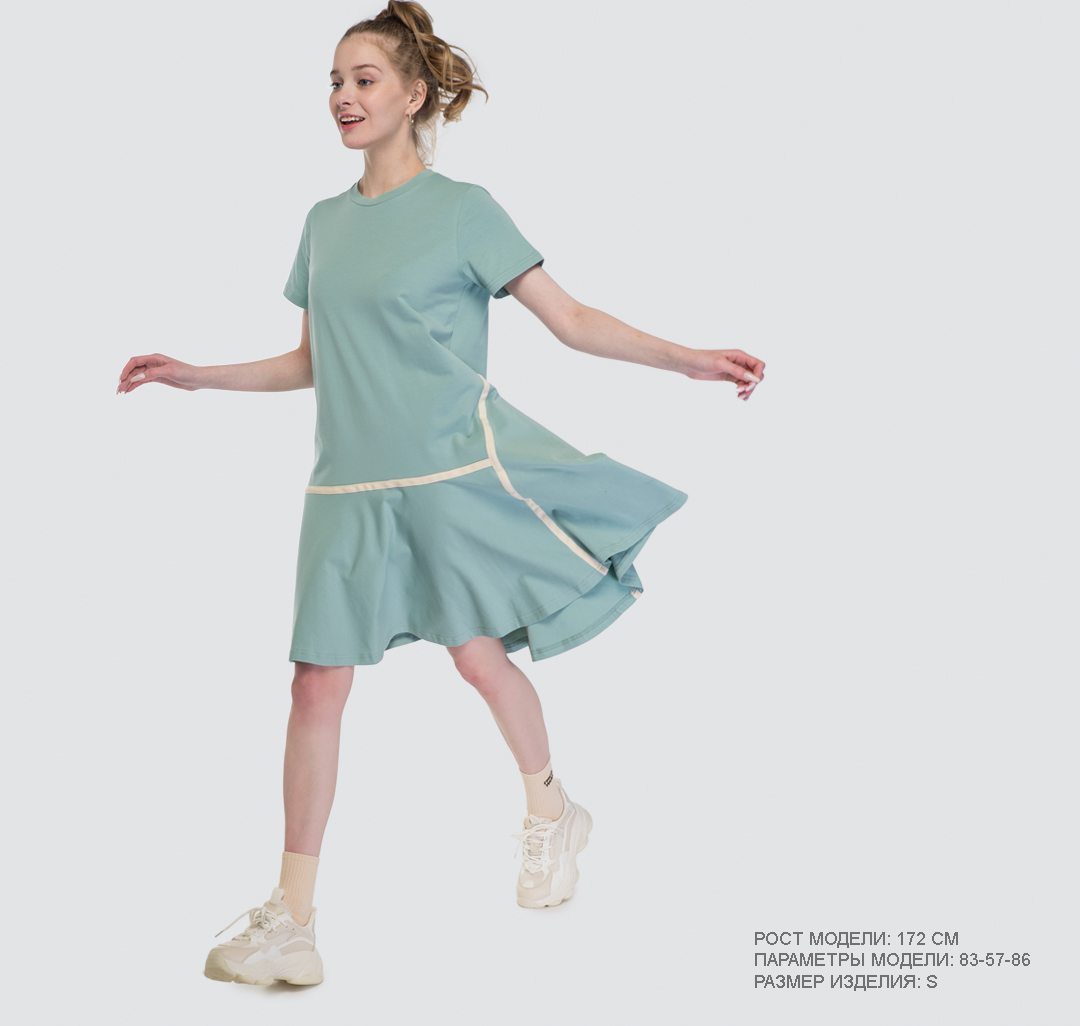 Женское хлопковое платье Мармалато, цвет Шалфей-бежевый #4