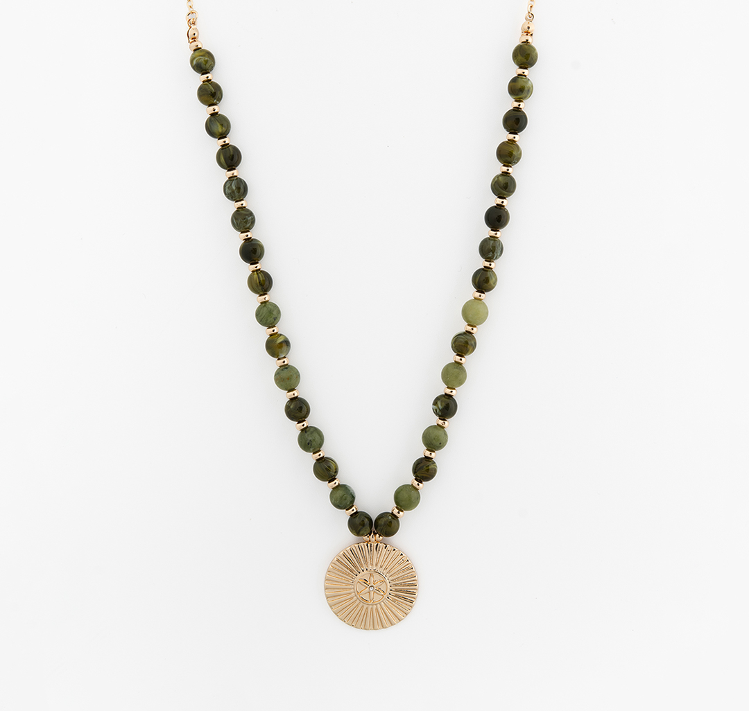 Колье Мармалато, цвет зеленый-золото-мультиколор #3