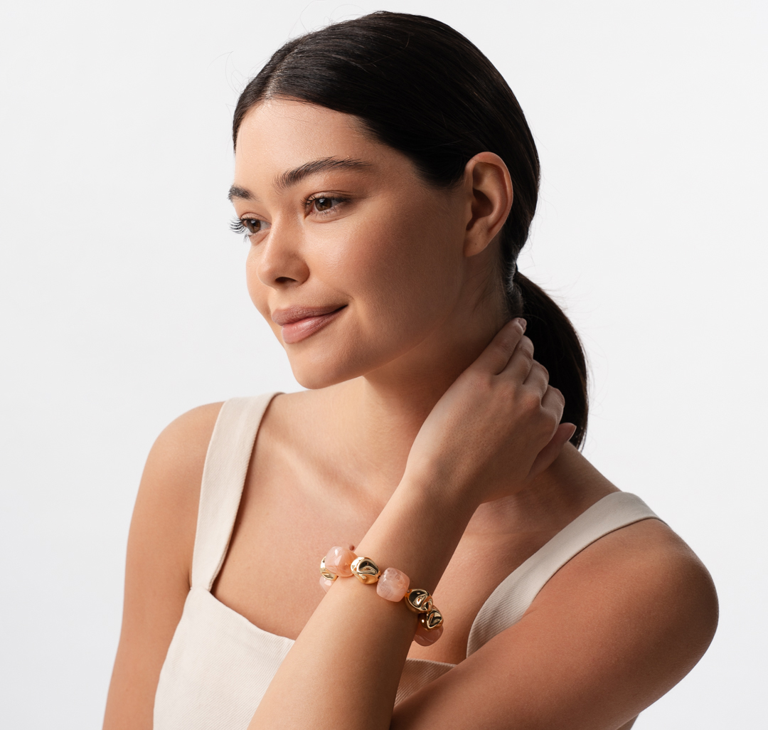 Браслет Мармалато, цвет розовый-золото #2