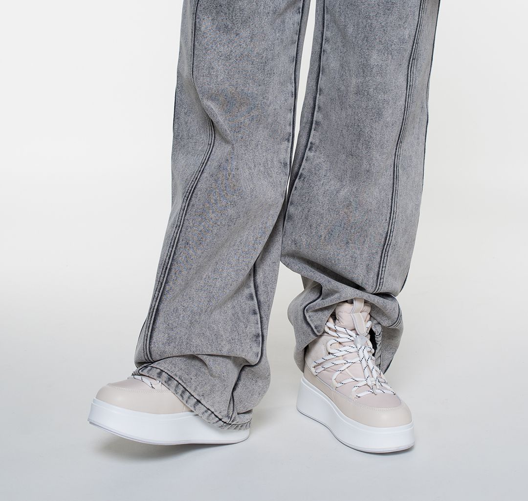 Дутыши Мармалато, цвет Молочный-бежевый-черный #4