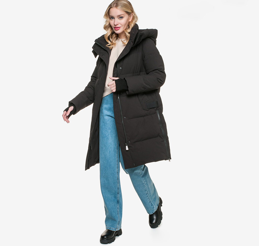 Пуховик с натуральным гусиным пухом Мармалато, цвет Черный #3