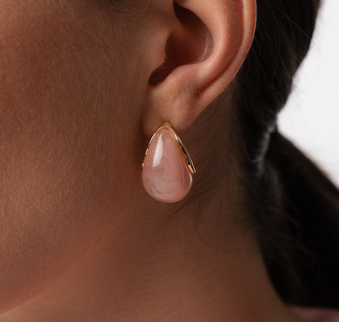 Серьги Мармалато, цвет светло-розовый-золото #2