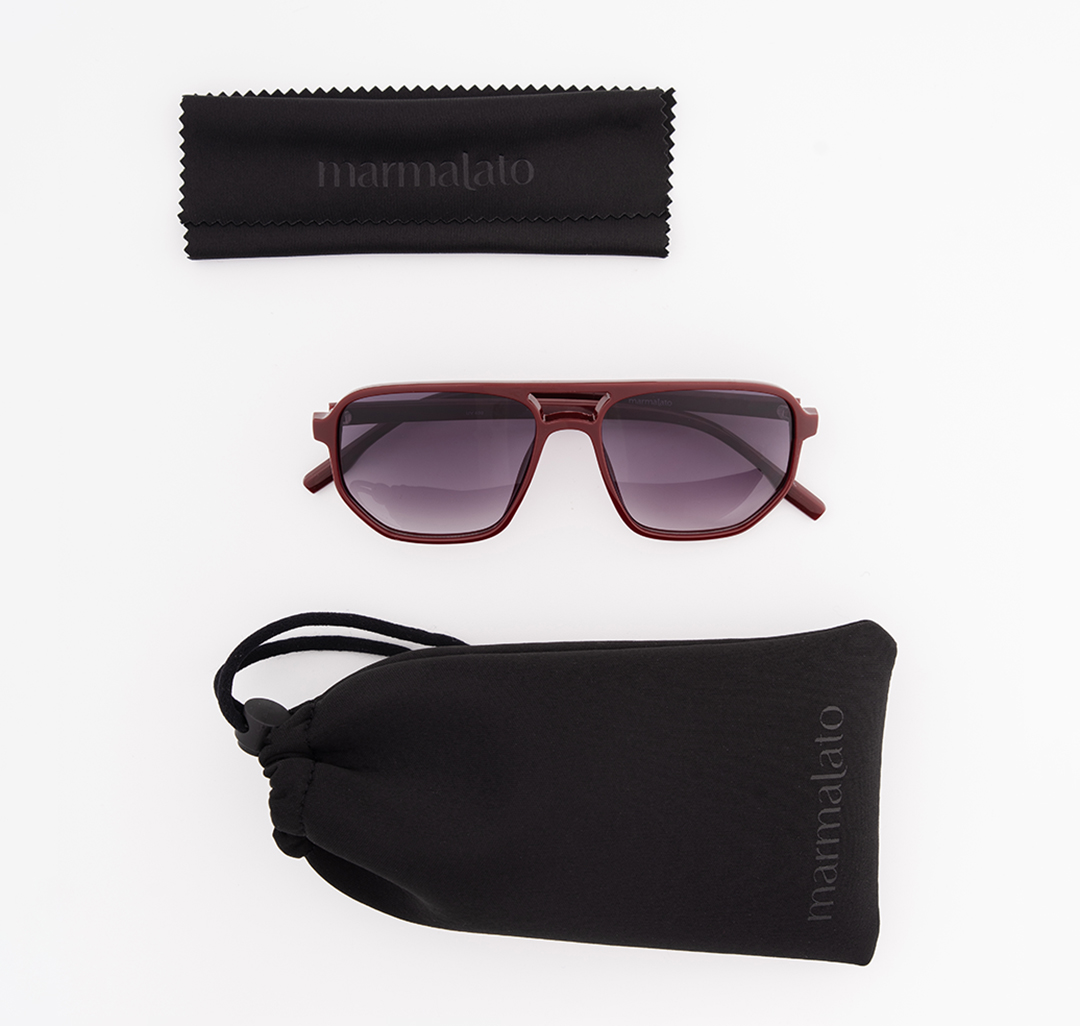 Очки с чехлом Мармалато, цвет темно винный-черный #8