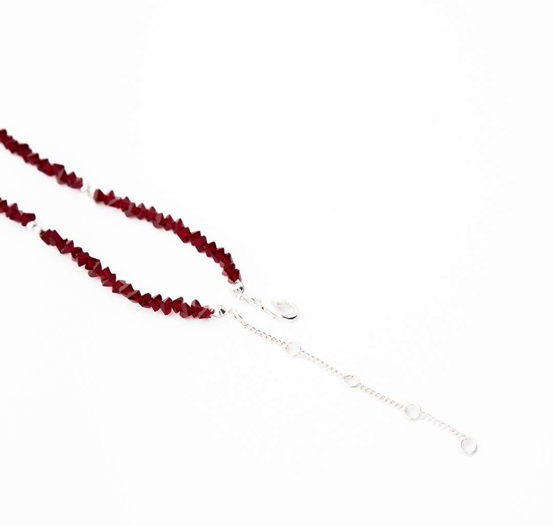 Колье Мармалато, цвет Винный-белое серебро #3