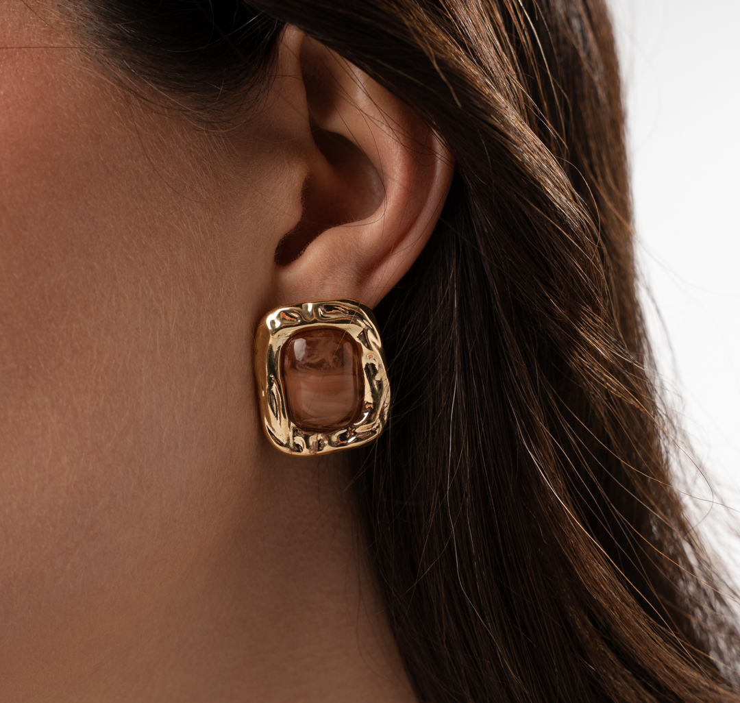 Серьги Мармалато, цвет золото-коричневый #1