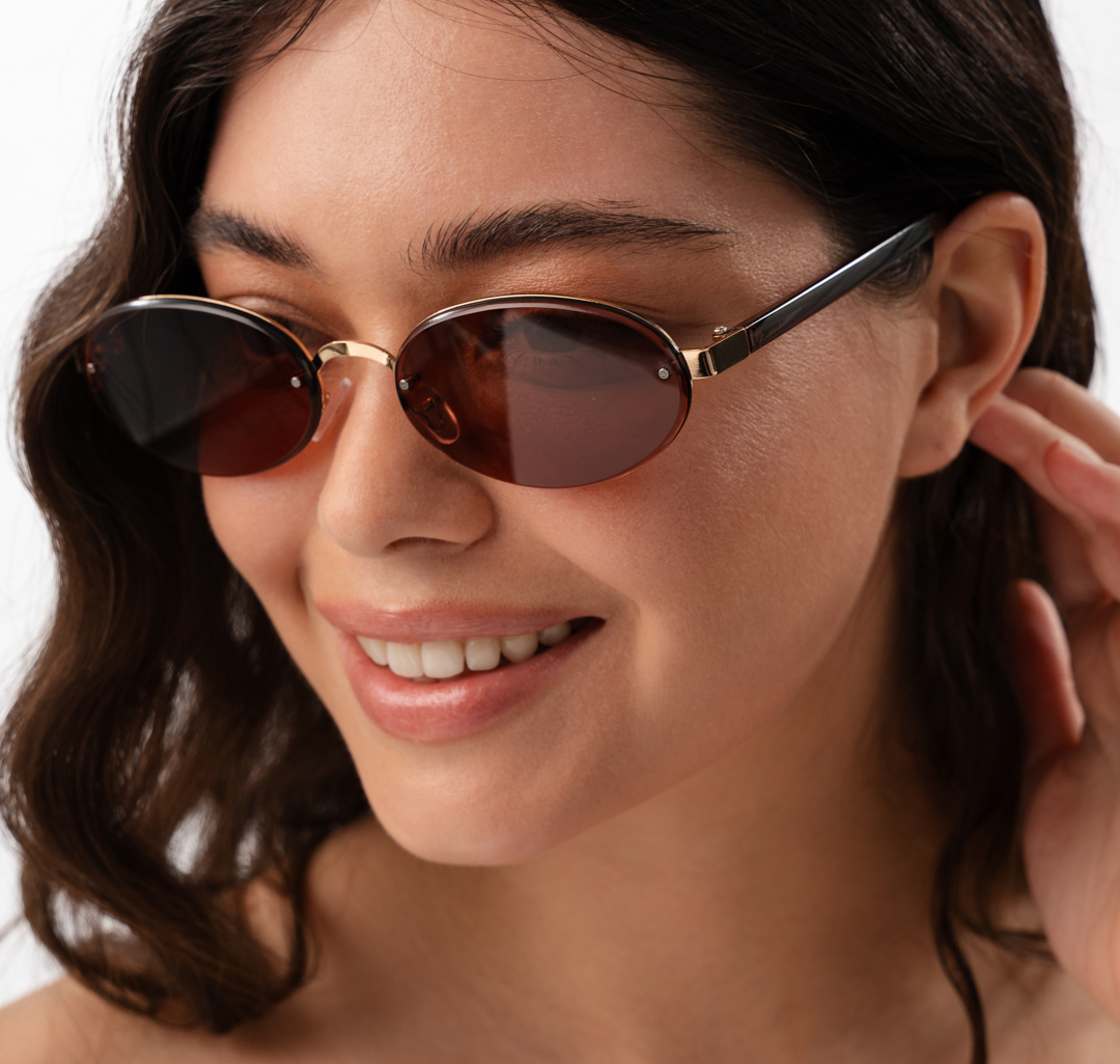 Очки с чехлом Мармалато, цвет коричневый-золото #1