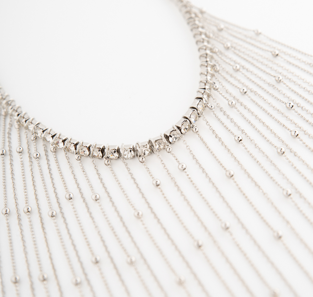 Колье Мармалато, цвет Серебро-прозрачный #2
