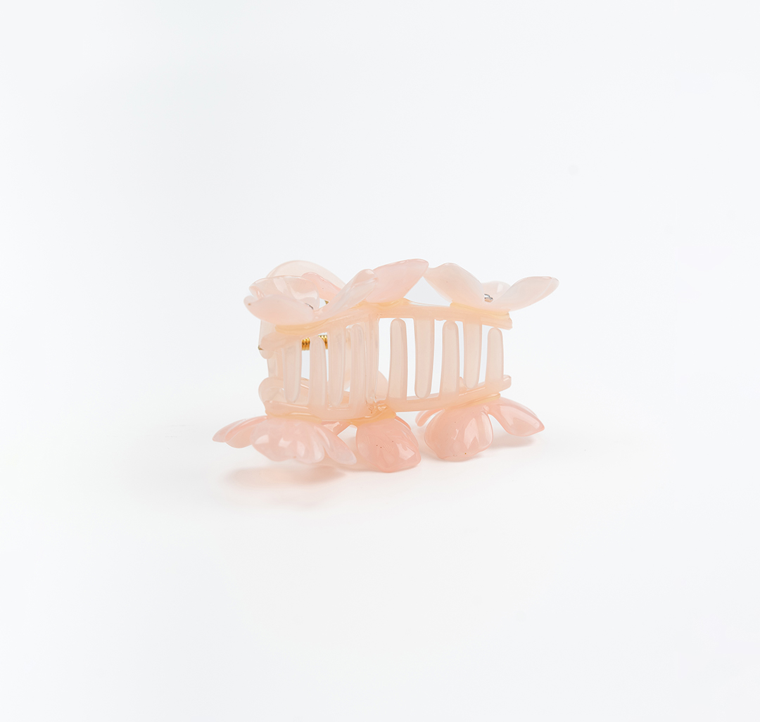 Заколка-краб Мармалато, цвет персиковый-серебро #4