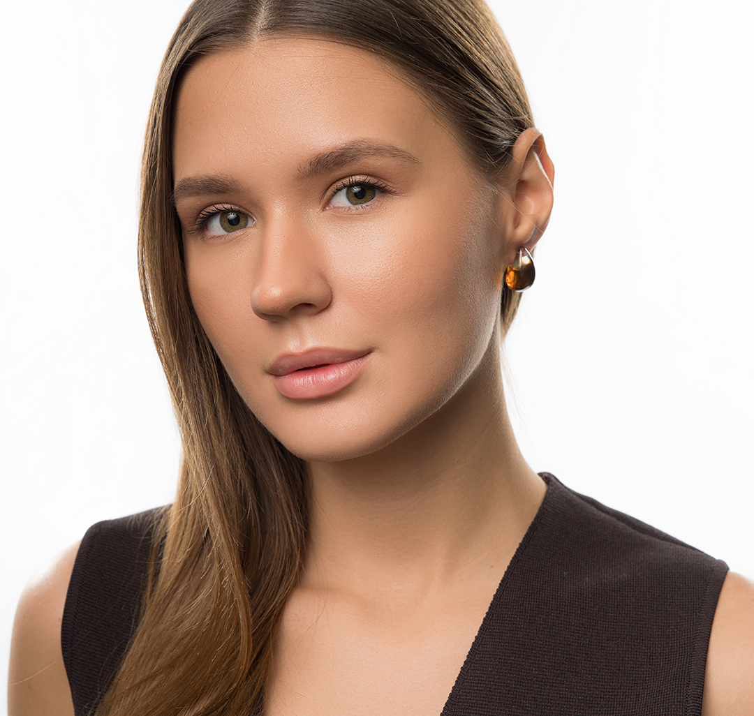 Серьги Мармалато, цвет коричневый-бежевый #3