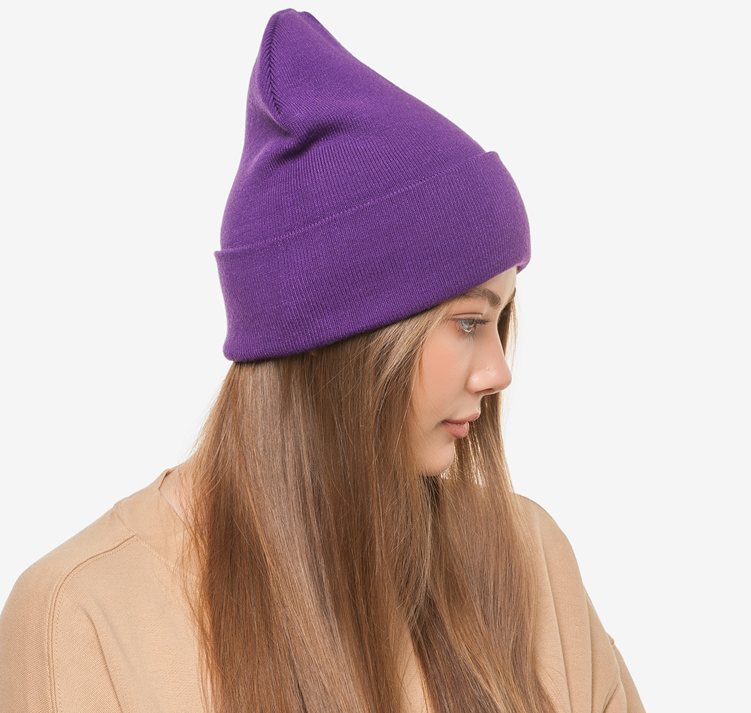 Фиолетвая шапка женская Мармалато, цвет Фиолетовый #4