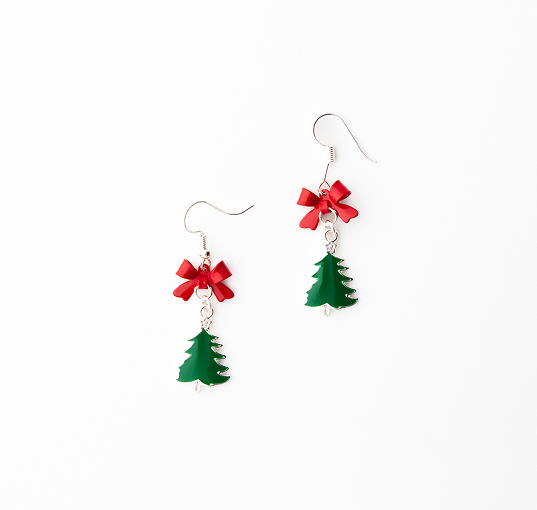 Серьги Мармалато, цвет Зеленый-красный-белое серебро #1