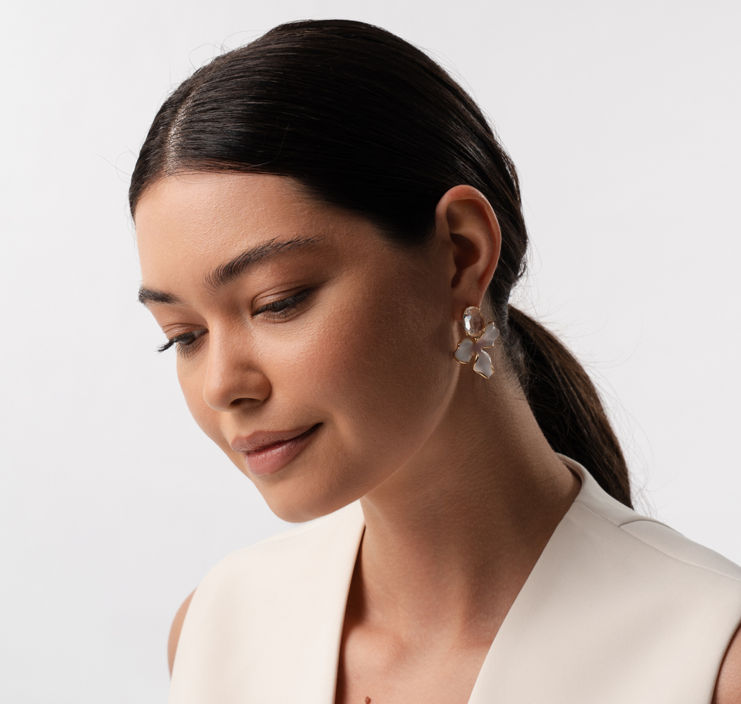 Серьги Мармалато, цвет розовый-золото-прозрачный #2