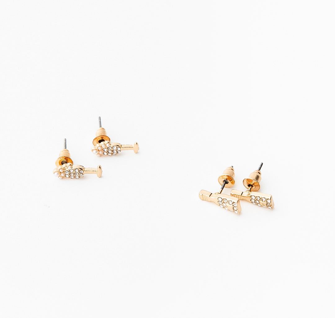 Набор серег (2 пары) Мармалато, цвет золото-белый #2