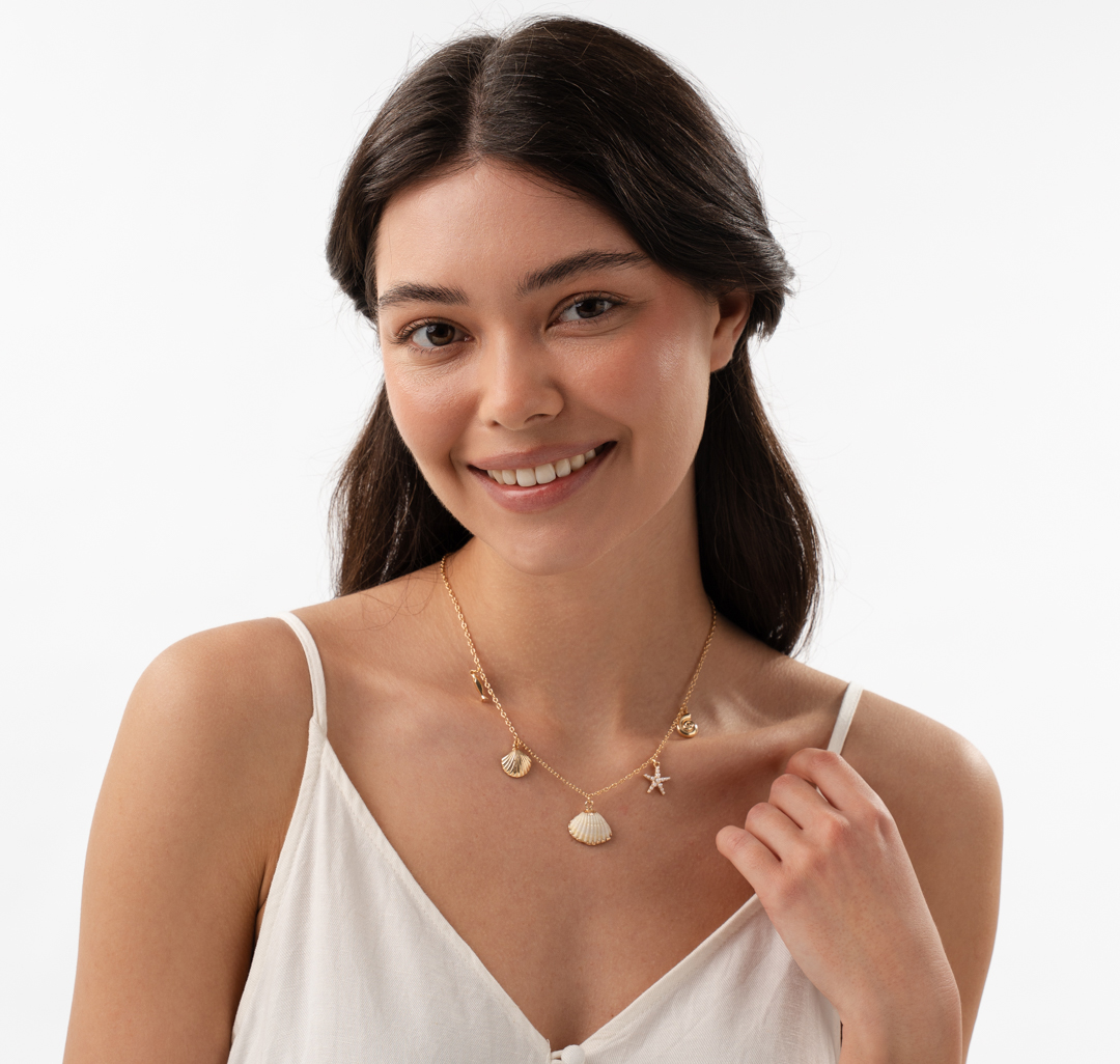 Колье Мармалато, цвет золото-молочный-мультиколор #3