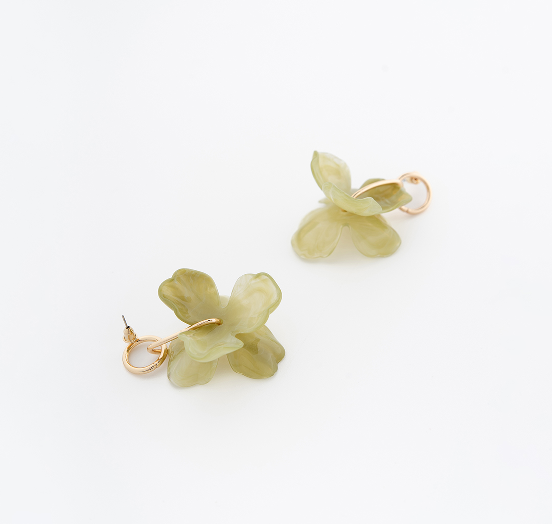 Серьги Мармалато, цвет светло-зеленый-золото #4