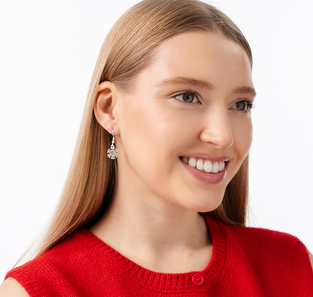 Набор серег (2 пары) Мармалато, цвет белое серебро-белый-черный #2