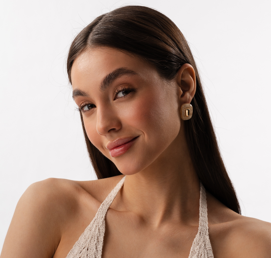 Серьги Мармалато, цвет бежевый-золото #2