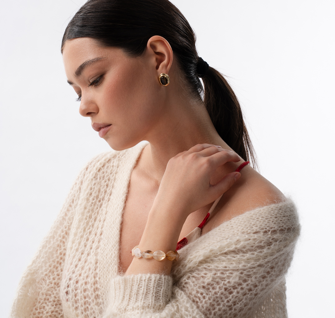 Браслет Мармалато, цвет молочный-бежевый-коричневый #2