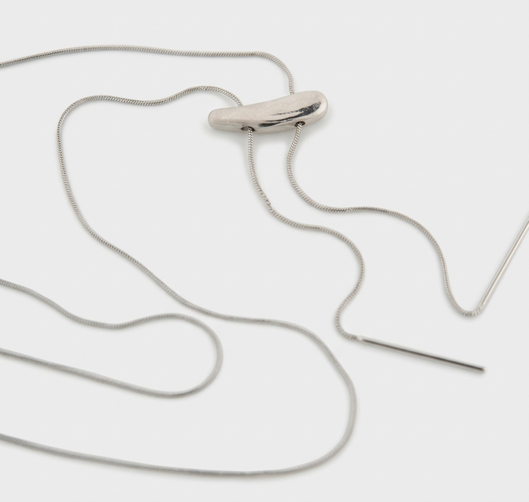 Колье Мармалато, цвет белое серебро #5