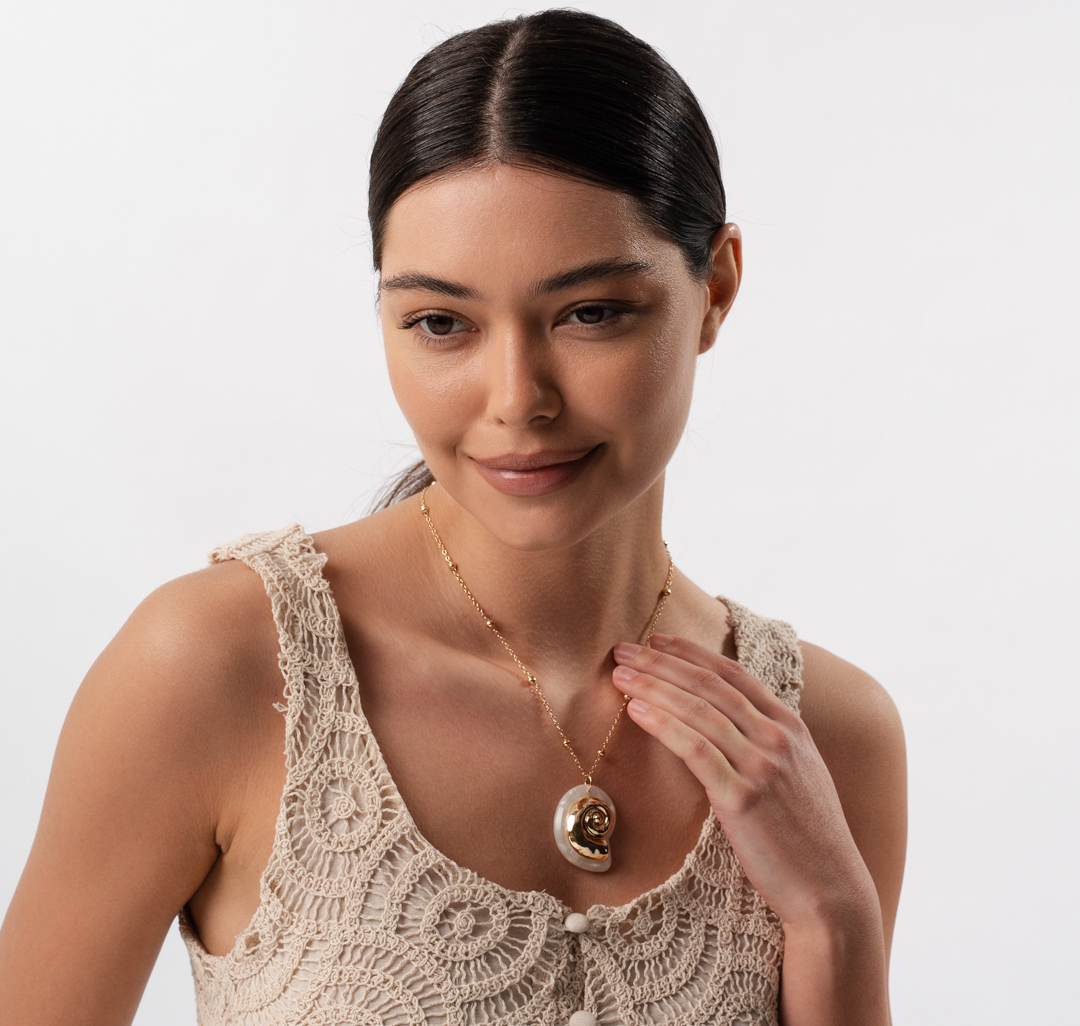 Колье Мармалато, цвет золото-молочный #3