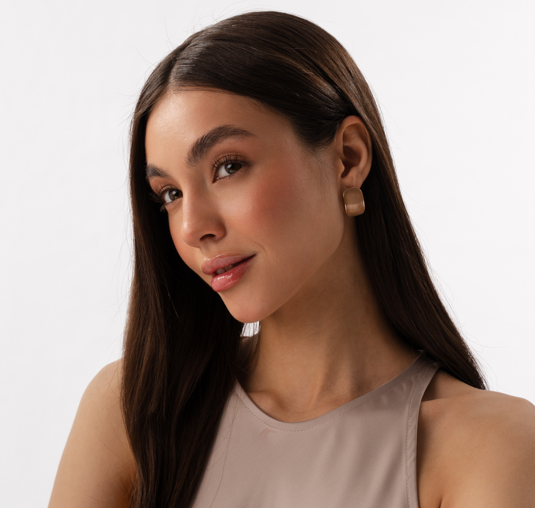 Серьги Мармалато, цвет бежевый-золото #2