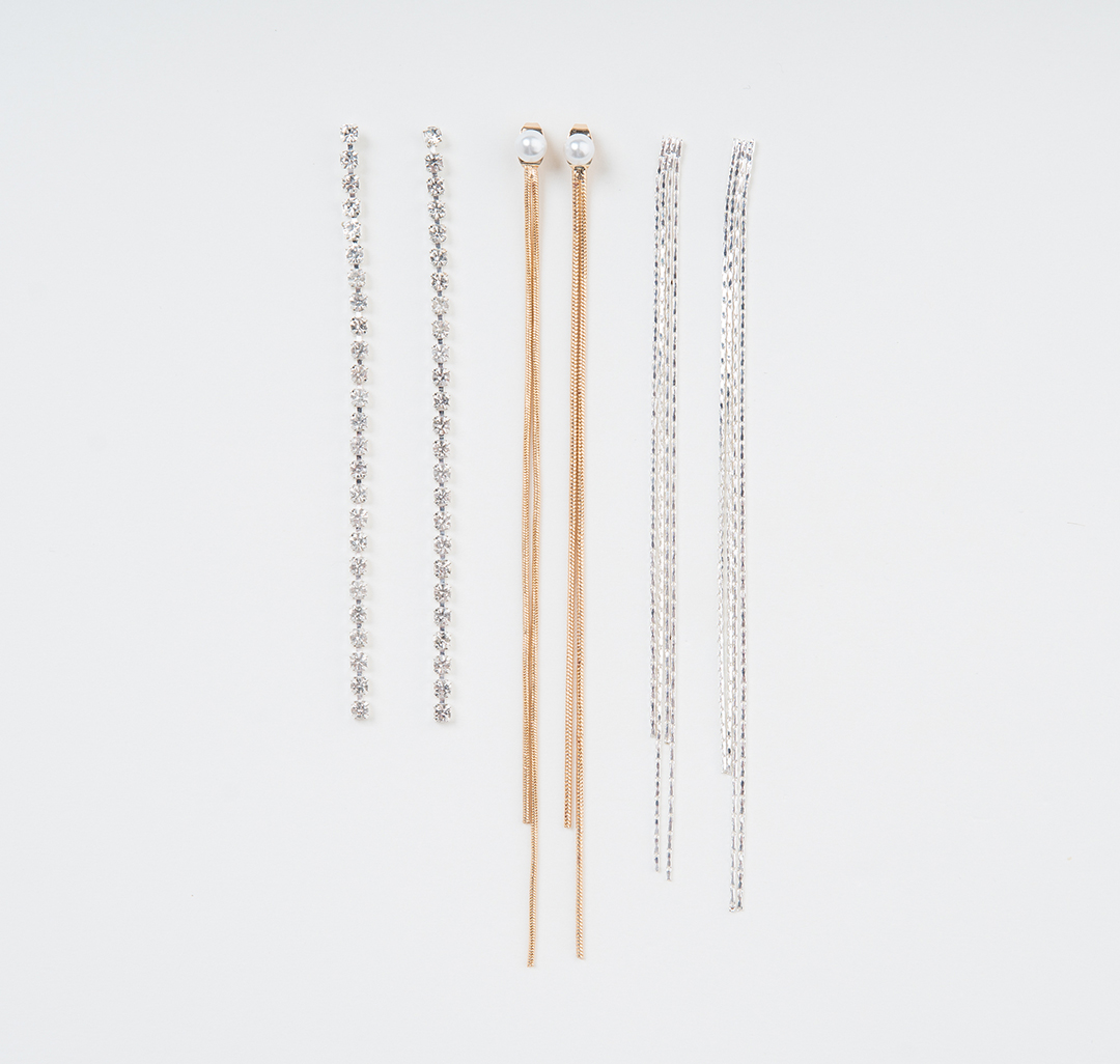 Набор серег (3 пары) Мармалато, цвет золото-белое серебро-жемчуг #1