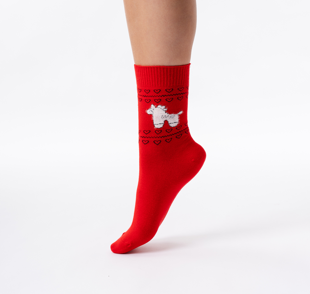 Носки (1 пара) Мармалато, цвет Красный-белый-черный #6