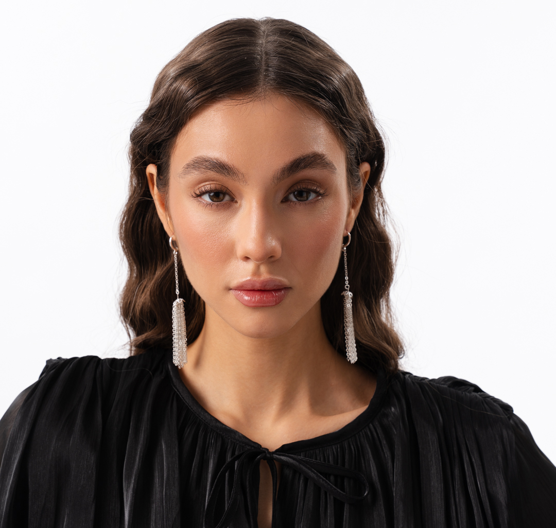 Серьги Мармалато, цвет Белое серебро #2