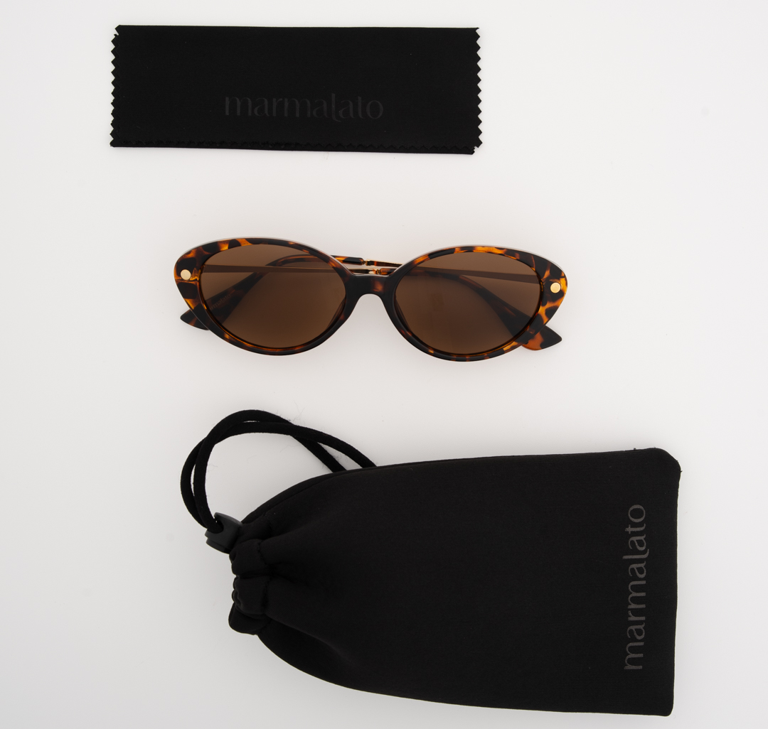 Очки с чехлом Мармалато, цвет коричневый-бежевый-золото #6