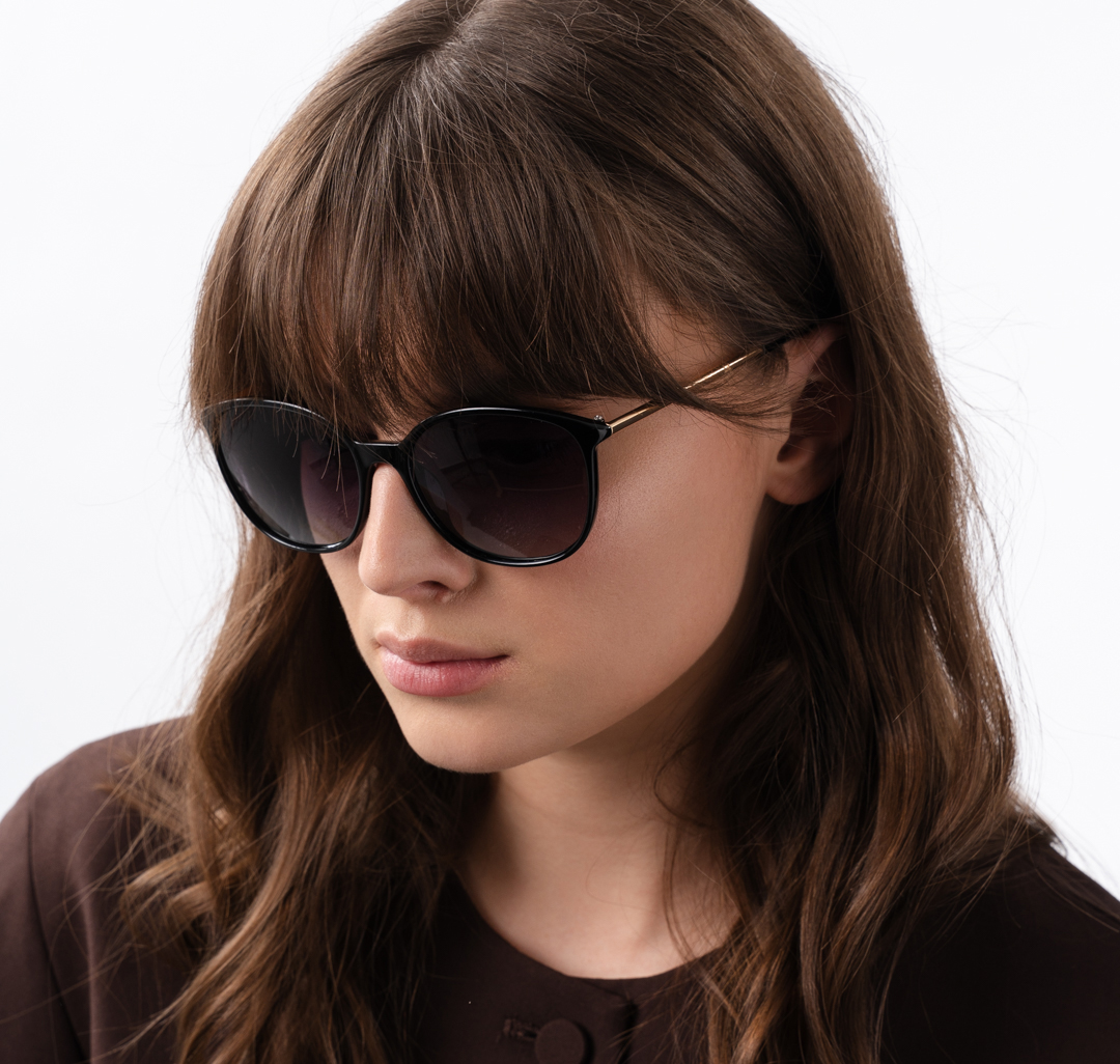 Очки солнцезащитные с поляризацией черные-золотые Мармалато, цвет Черный-золото #1