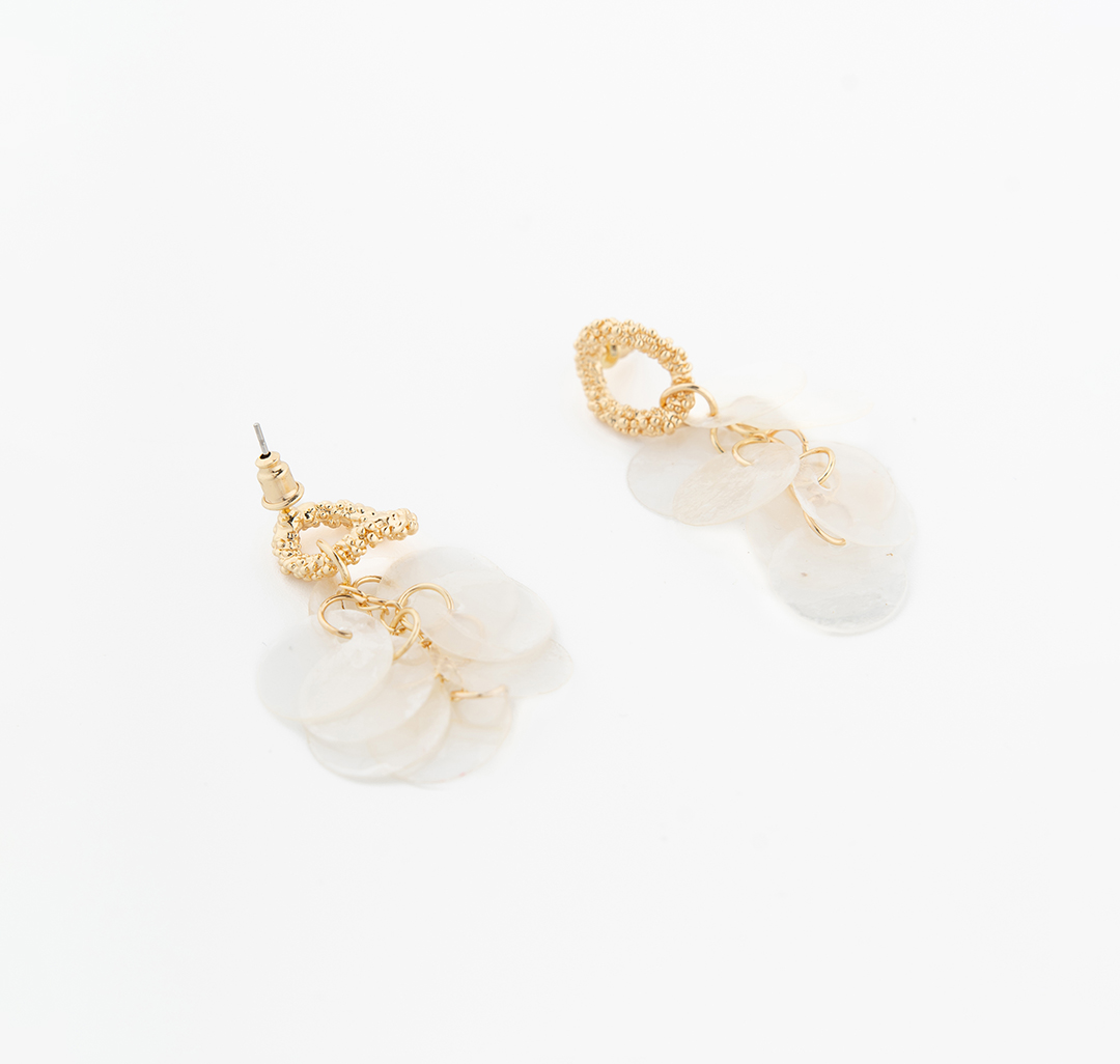 Серьги Мармалато, цвет молочный-мультиколор-золото #4