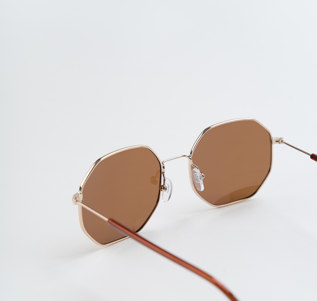 Очки солнцезащитные с поляризацией коричневые Мармалато, цвет коричневый-золото #6