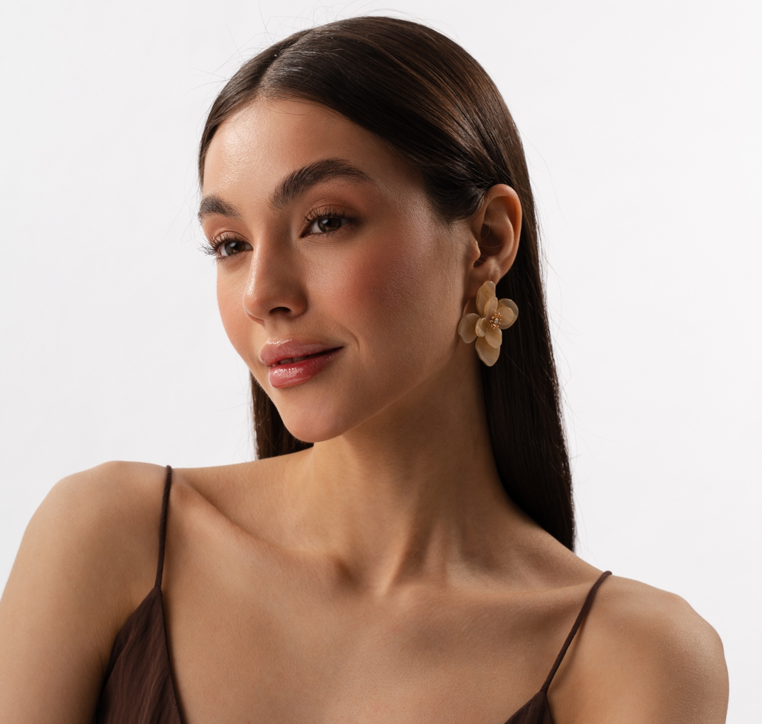 Серьги Мармалато, цвет бежевый-золото-прозрачный #2