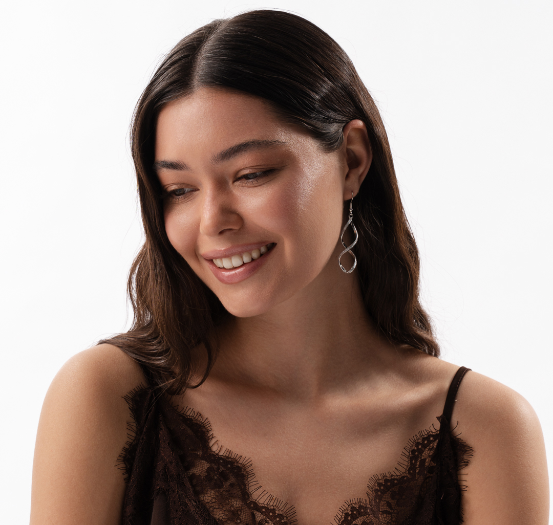 Серьги металл-полиуретан Мармалато, цвет белое серебро #3