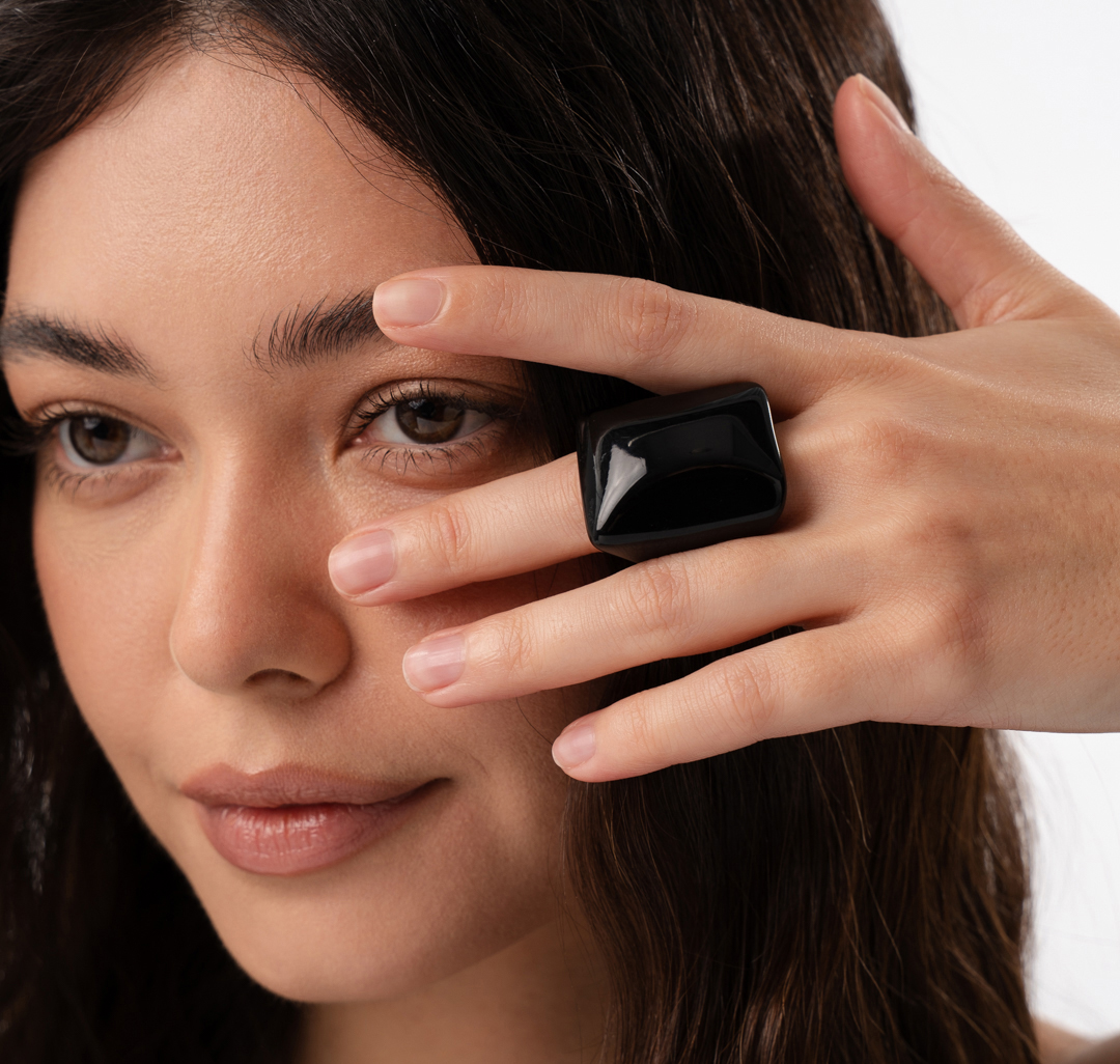 Кольцо Мармалато, цвет черный #2