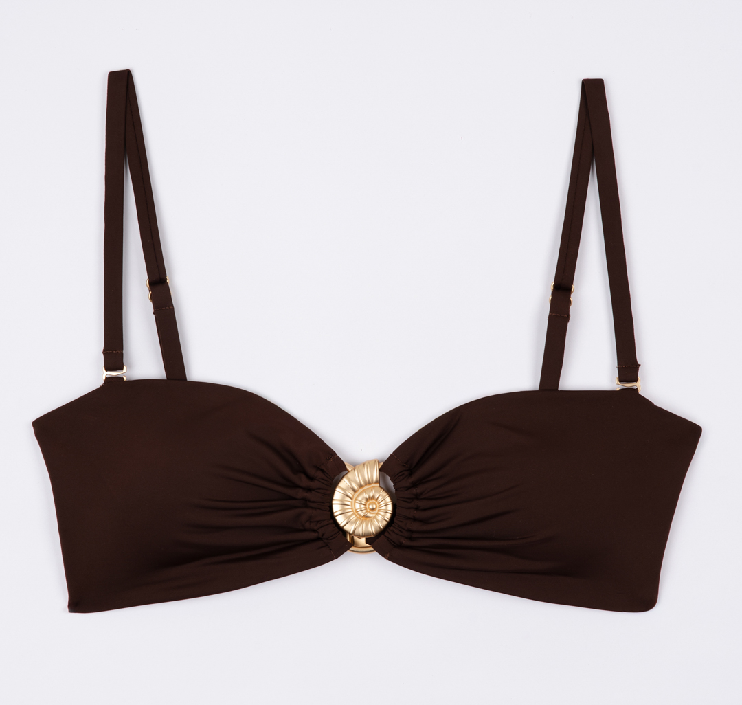 Купальный топ Мармалато, цвет шоколадный-золото #1